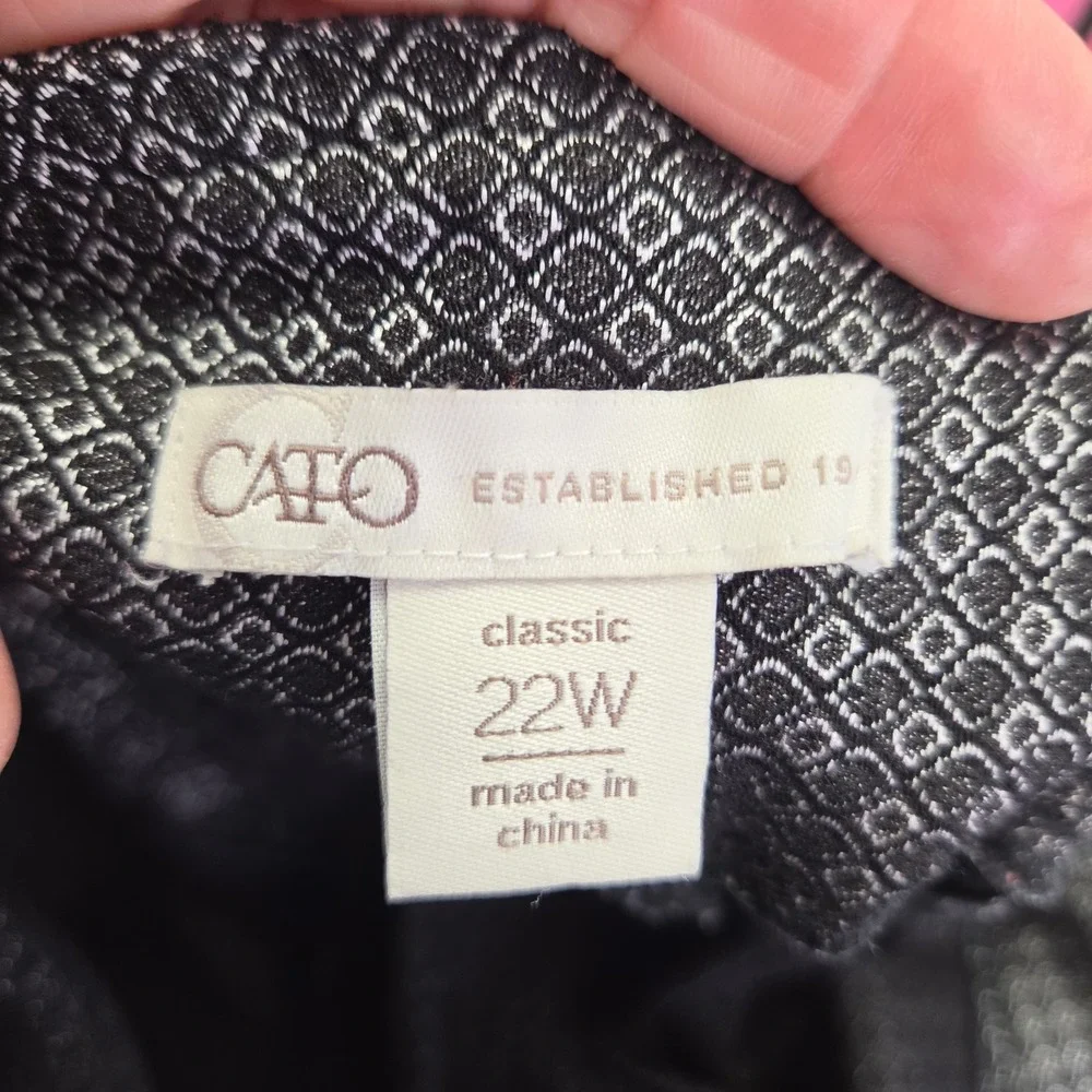 Cato Black White Geometric Diamond Print Classic Skirt Womens Plus 22W Office